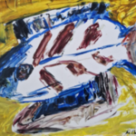 Acryl schilderij, Maya Wildevuur, Vissen